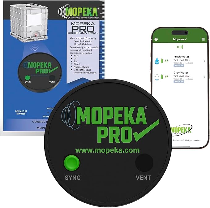 Mopeka Pro Check Sensore Universale - Sensore Ultrasonico Bluetooth per Serbatoi in Alluminio, Plastica e Polietilene - Perfetto per Griglie a Propano, Serbatoi d'Acqua e Camper - Sensore di Livello