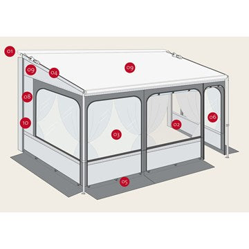 Fiamma Caravanstore Xl Zip 280 Telo Royal Grey - 06771c02r