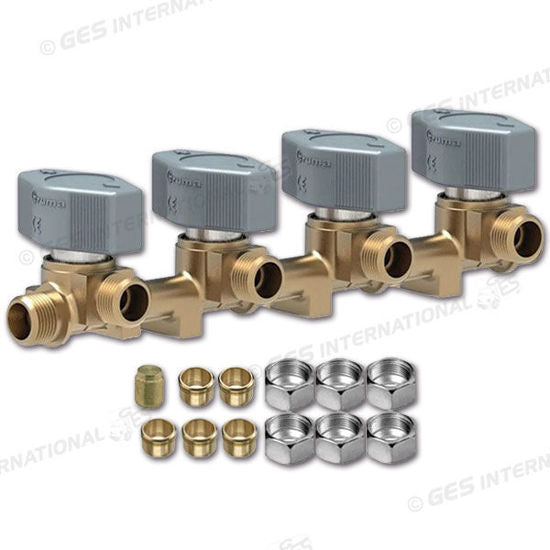 Ges - Rubinetto gas 4 vie • Ø 8 mm